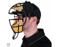Richardson Umpire Caps Richardson Pulse Performance FlexFit Combo Plate / Base Umpire Cap -Baseball Gear Sales 633 Richardson Pulse Performance Flex Fit Umpire Cap 4 Stitch Worn with Mask Side View