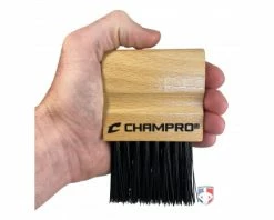 Champro Umpire Gear Wooden Umpire Plate Brush -Baseball Gear Sales A040P Champro Wooden Umpire Plate Brush in hand 2