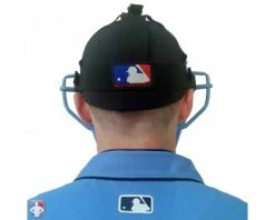 Wilson Umpire Gear Wilson MLB Sky Blue Dyna-Lite Steel Umpire Mask With Sky Blue And Tan -Baseball Gear Sales A3009 BL TN Worn Back