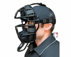 Wilson Umpire Gear Wilson Dyna-Lite Steel Umpire Mask With Memory Foam -Baseball Gear Sales A3009X MEM Wilson Dyna Lite Steel Umpire Mask with Memory Foam worn side