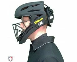 Wilson Umpire Gear Wilson MLB Pro Stock Titanium Umpire Helmet -Baseball Gear Sales A5800 Wilson Pro Stock Titanium Umpire Helmet Worn Side View
