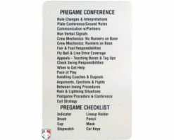 Smitty Umpire Reusable Baseball Umpire Game Card -Baseball Gear Sales ACS 538 Back