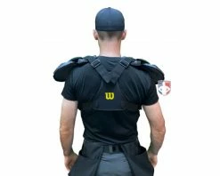Wilson Umpire Gear Wilson MLB West Vest Pro Gold 2 Memory Foam Umpire Chest Protector -Baseball Gear Sales B7203 Wilson MLB West Vest Pro Gold 2 Memory Foam Umpire Chest Protector worn back 1