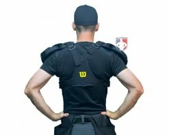Wilson Umpire Gear Wilson MLB West Vest Pro Gold 2 Air Management Umpire Chest Protector -Baseball Gear Sales B7204 Wilson MLB West Vest Pro Gold 2 Air Management Umpire Chest Protector worn back