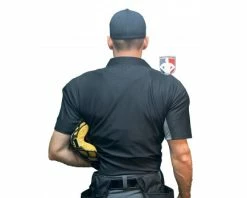 Wilson Umpire Gear Wilson MLB West Vest Pro Gold 2 Air Management Umpire Chest Protector -Baseball Gear Sales B7204 Wilson MLB West Vest Pro Gold 2 Air Management Umpire Chest Protector worn back shirt