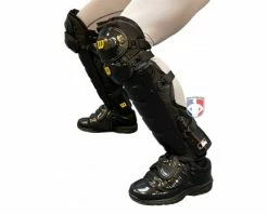 Wilson Umpire Gear Wilson MLB West Vest Pro Gold 2 Umpire Shin Guards With Memory Foam -Baseball Gear Sales B7205 Wilson MLB West Vest Pro Gold 2 Umpire Shin Guards with Memory Foam worn side