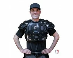 Champro Umpire Gear Champro Air Management Plated Umpire Chest Protector -Baseball Gear Sales CPAMT Champro Air Management Plated Umpire Chest Protector worn front