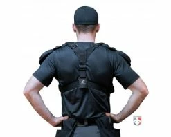 Champro Umpire Gear Champro Air Management Plated Umpire Chest Protector -Baseball Gear Sales CPAMT Champro Air Management Plated Umpire Chest Protector worn shirt reverse
