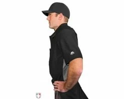 ALL-STAR Umpire Gear All-Star Cobalt Umpire Chest Protector -Baseball Gear Sales CPU5000 All Star Cobalt Umpire Chest Protector Worn Side View with Shirt