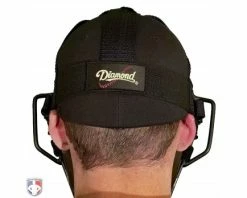 Diamond Umpire Gear Diamond Matte Black Big League Aluminum Umpire Mask With Leather -Baseball Gear Sales DFM BL Diamond Big League Aluminum Umpire Mask with Leather Worn Back Harness View