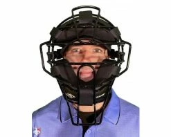 Diamond Umpire Gear Diamond IX3 Aluminum Umpire Mask With Quik-Dry -Baseball Gear Sales DFM UMP Diamond iX3 Aluminum Umpire Mask with Quik Dry Worn Front View