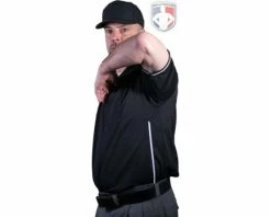 Smitty Umpire Smitty Vertical Stripe Umpire Shirt - Black -Baseball Gear Sales Eric BB310SSBlack Panel