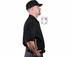 Smitty Umpire Smitty Vertical Stripe Umpire Shirt - Black -Baseball Gear Sales Eric BB310SSBlack Right