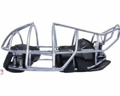 Force3 Umpire Gear Force3 Silver Defender Umpire Mask With Black -Baseball Gear Sales F3 DEF BK FORCE3 SILVER DEFENDER UMPIRE MASK WITH BLACK PROFILE