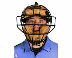 Force3 Umpire Gear Force3 Defender Umpire Mask With Tan 13 Force3 Umpire Gear Force3 Defender Umpire Mask With Tan -Baseball Gear Sales F3 DEF BK TN Force3 Defender Umpire Mask with Tan Worn Front View 1