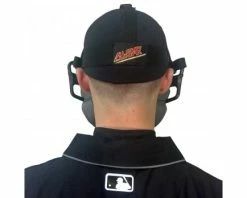 ALL-STAR Umpire Gear All-Star Black Magnesium Umpire Mask With Grey LUC -Baseball Gear Sales FM4000 MAG UMP BK GY Worn Back