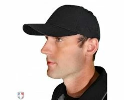 Smitty Umpire Smitty Performance Flex Fit Umpire Cap -Baseball Gear Sales HT318 BK Smitty Performance Flex Fit Umpire Cap 8 Stitch Worn Front Angled View