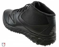 New Balance Referee And Umpire Shoes New Balance V3 All-Black Mid-Cut Umpire Base Shoes -Baseball Gear Sales MUM950B3 New Balance V3 All Black Mid Cut Umpire Base Shoes Outside Back Angled View 1