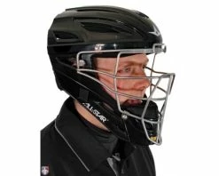 ALL-STAR Umpire Gear All-Star System 7 Umpire Helmet -Baseball Gear Sales MVP2500 All Star System 7 Umpire Helmet Worn Front Angled View