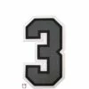 3" Grey On Black On White Precision-Cut Number