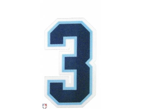 3" Navy On Powder Blue On White Precision-Cut Number 1 3" Navy On Powder Blue On White Precision-Cut Number