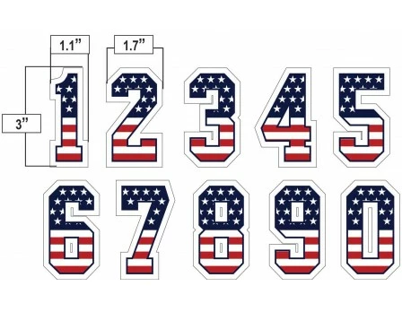 3" USA Stars And Stripes Precision-Cut Number 2 3" USA Stars And Stripes Precision-Cut Number - Image 2