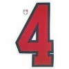 4" Red On Navy On White Precision-Cut Number