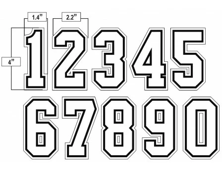 4" White On Black On White Precision-Cut Number 2 4" White On Black On White Precision-Cut Number - Image 2