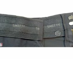 Smitty Umpire Smitty Performance Poly Spandex Charcoal Grey Umpire Base Pants With Expander Waistband -Baseball Gear Sales Poly Spandex Expander Waist Inside 2
