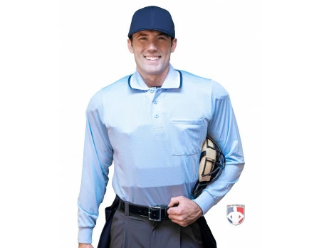 Smitty Umpire Smitty Long Sleeve Body Flex Umpire Shirt - Powder Blue 2 Smitty Umpire Smitty Long Sleeve Body Flex Umpire Shirt - Powder Blue - Image 2