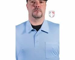 Smitty Umpire Smitty Vertical Stripe Umpire Shirt - Polo Blue -Baseball Gear Sales S310 PB Collar