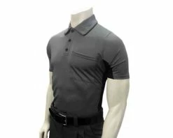 Smitty Umpire Smitty V2 Major League Replica Umpire Shirt - Charcoal Grey With Black
