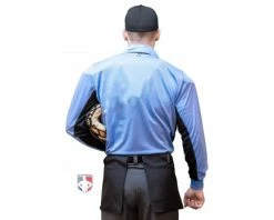 Smitty Umpire Smitty V2 Major League Replica Long Sleeve Umpire Shirt - Sky Blue With Black -Baseball Gear Sales S315 SB Smitty V2 Major League Replica Long Sleeve Umpire Shirt Sky Blue with Black back cp 1