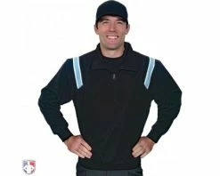Smitty Umpire Smitty Traditional Half-Zip Umpire Jacket - Black And Powder Blue