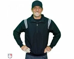 Smitty Umpire Smitty Traditional Half-Zip Umpire Jacket - Black And White