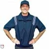 Smitty Umpire Smitty Traditional Half-Zip Short Sleeve Umpire Jacket - Navy And Powder Blue