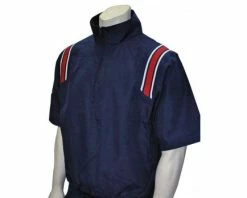 Smitty Umpire Smitty Traditional Half-Zip Short Sleeve Umpire Jacket - Navy And Red -Baseball Gear Sales S324 N R W Smitty Traditonal Half Zip Short Sleeve Umpire Jacket Navy and Red 1