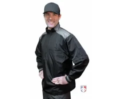 Smitty Umpire Smitty Major League Replica Convertible Umpire Jacket - Black With Charcoal Grey -Baseball Gear Sales S340 Smitty Major League Replica Convertible Umpire Jacket Black with Charcoal Grey Angled