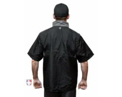 Smitty Umpire Smitty Major League Replica Convertible Umpire Jacket - Black With Charcoal Grey -Baseball Gear Sales S340 Smitty Major League Replica Convertible Umpire Jacket Black with Charcoal Grey reverse no sleeves