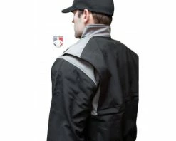 Smitty Umpire Smitty Major League Replica Thermal Umpire Jacket - Black With Charcoal Grey -Baseball Gear Sales S341 Smitty Major League Replica Thermal Umpire Jacket Black with Charcoal Grey Gusset