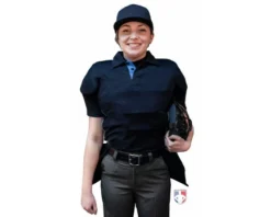 Smitty Umpire Smitty NCAA Softball Short Sleeve Body Flex Women's Umpire Shirt - Midnight Navy -Baseball Gear Sales S346 MN Smitty NCAA Softball Short Sleeve Body Flex Womens Umpire Shirt Midnight Navy front plate