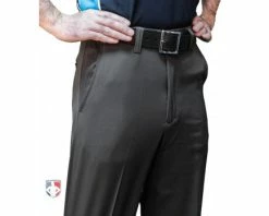 Smitty Umpire Smitty Performance Poly Spandex Charcoal Grey Flat Front Umpire Base Pants With Expander Waistband