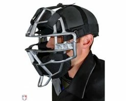 ALL-STAR Umpire Gear All-Star Cobalt Umpire Skull Cap -Baseball Gear Sales SC900UMP All Star Cobalt Umpire Skull Cap Worn Front Angled View with Mask