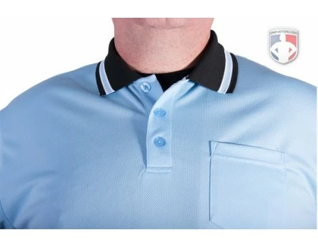 Smitty Umpire Smitty Pro Knit Umpire Shirt - Powder Blue With Black Collar 2 Smitty Umpire Smitty Pro Knit Umpire Shirt - Powder Blue With Black Collar - Image 2