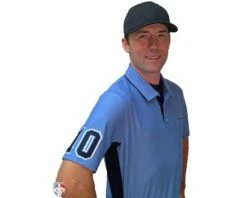 4" Black On Light Blue On White Precision-Cut Number -Baseball Gear Sales UM03 CB BK with N4 SUB BPBW