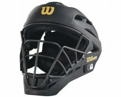 Wilson Umpire Gear Wilson MLB Pro Stock Titanium Umpire Helmet -Baseball Gear Sales WTA5800BL Wilson MLB Pro Stock Titanium Umpire Helmet Front Angled View