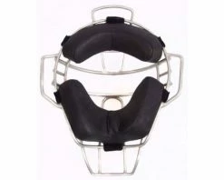 Diamond Umpire Gear Diamond Silver Big League Aluminum Umpire Mask With Leather -Baseball Gear Sales dfm bl sv inside z
